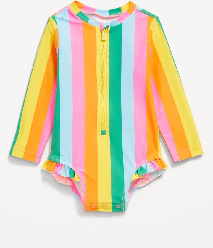 Printed Ruffle-Trim Rashguard One-Piece Swimsuit for Baby